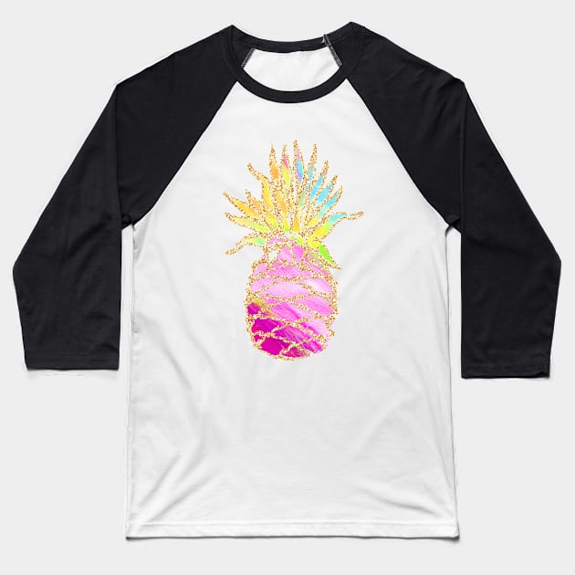 Ombre Pineapple Print Baseball T-Shirt by crazycanonmom